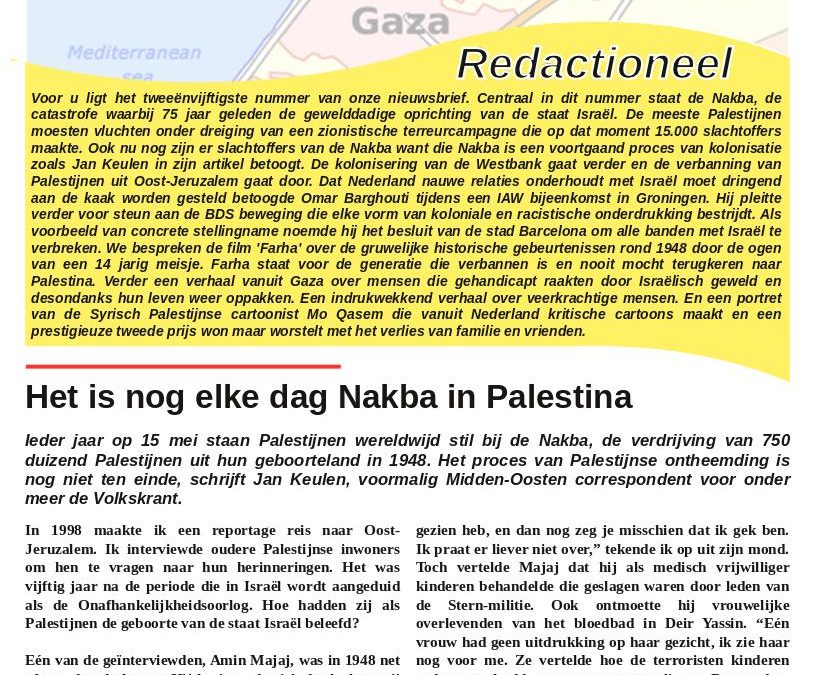 Jabalya nieuwsbrief van mei is verschenen